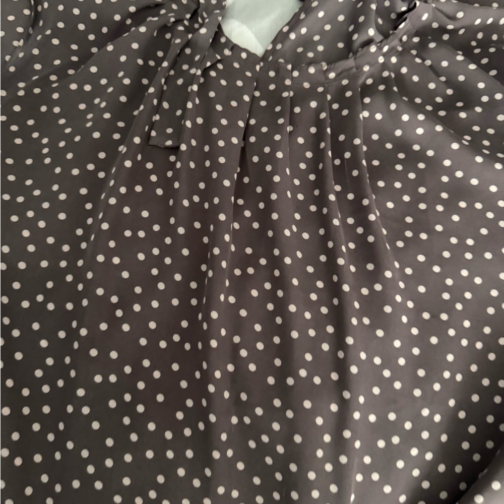 LC Lauren Conrad Gray and White Long Sleeve Casual Dress